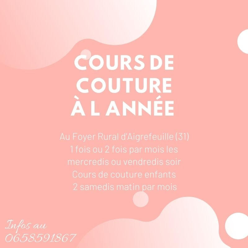 cours couture aigrefeuille 2020-2021